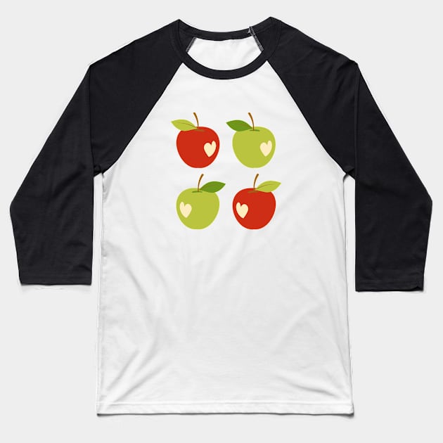 Bitten apples Baseball T-Shirt by petitspixels